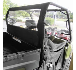 Seizmik Soft Rear Window For Polaris Ranger Models With Headrest; Round Tube Cage (Click For Fitment)