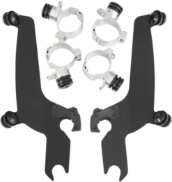 Memphis Shades Fats/Slim No Tool Windshield Mounting Hardware For VTX 1300C '04-up (exposed Forks) -Black Night Shades