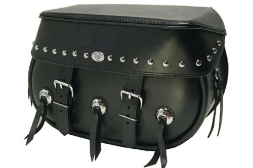 Boss Bags #34 Model Studded On Lid Only With Conchos On Bag Body For Harley Models 1 Boss Bags #34 Model Studded On Lid Only With Conchos On Bag Body For Harley Models
