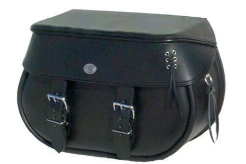 Boss Bags #34 Model Plain Style With Laced Leather On Lid Corner For Harley Models 1 Boss Bags #34 Model Plain Style With Laced Leather On Lid Corner For Harley Models