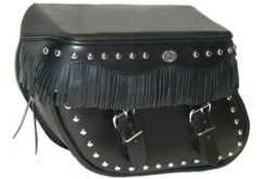 Boss Bags #36 Model Studded Body And Lid W/ Fringed Lid Valence