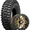 Sedona Wheel And Tire Kit For Polaris Ranger EV 4x4 [Midsize] Rock-A-Billy Tire/Split 6 Beadlock Wheel 14X7 4/156 4+3 (+5MM) Bronze (Sold Each, One Wheel And Tire Per Kit)