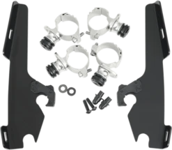 Memphis Shades Batwing Windshield Mounting Kit For Spirit 750DC '01-03 & '05-08& Ace 1100 '95-99-Black FAIRING AND WINDSHIELD NOT INCLUDED