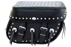 Boss Bags Close Fitting #40 Model Studded On Lid Valence, Body And Top W/ Conchos On Body For Softail Models