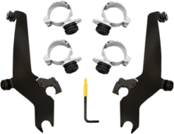 Memphis Shades Sportshield No-Tool Trigger Lock Mounting Kits For Sportshield Windshields For '15-21 Indian Scout Models (Polished Or Black)